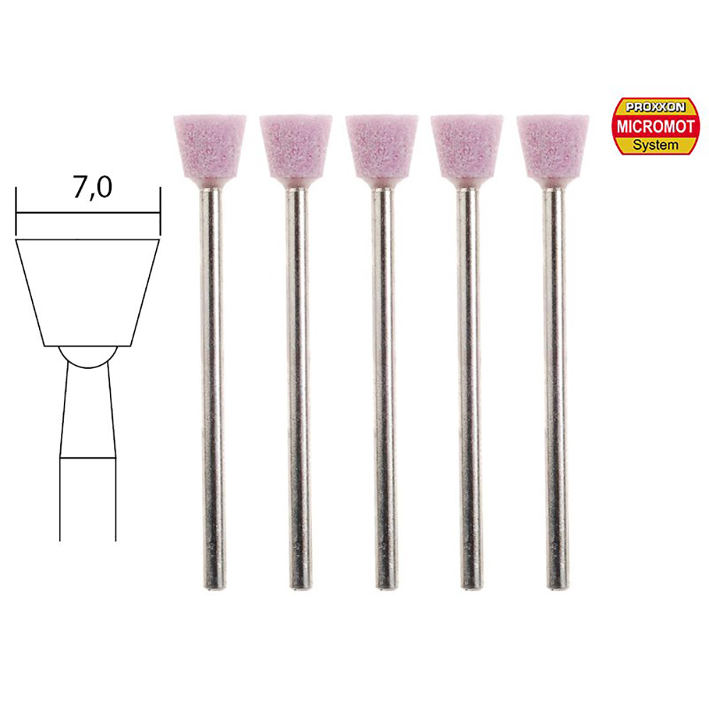 VERIFINV PROXXON P34 Meules en corindon 7mm axe 2.35mm par 5 pièces