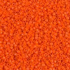 Perles Miyuki delica 11/0 fiole d'env. 3gr ORANGE VIF BRILLANT DB722