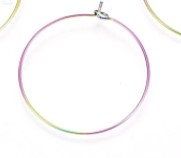Boucle d'oreilles créole INOX, couleur arc en ciel, placage ionique, 25x0,8mm