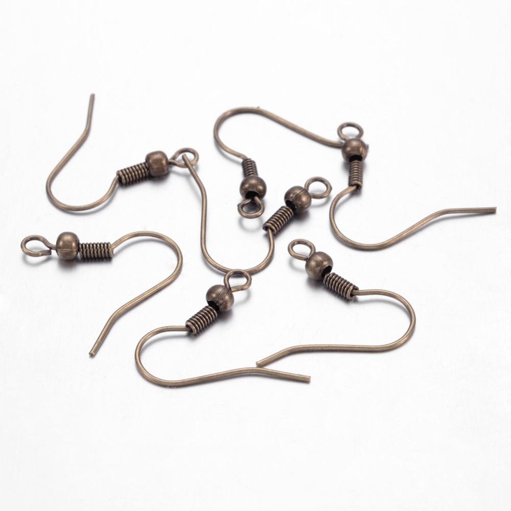 Crochet boucle d'oreille en laiton, couleur bronze, 19mm, à l'unité