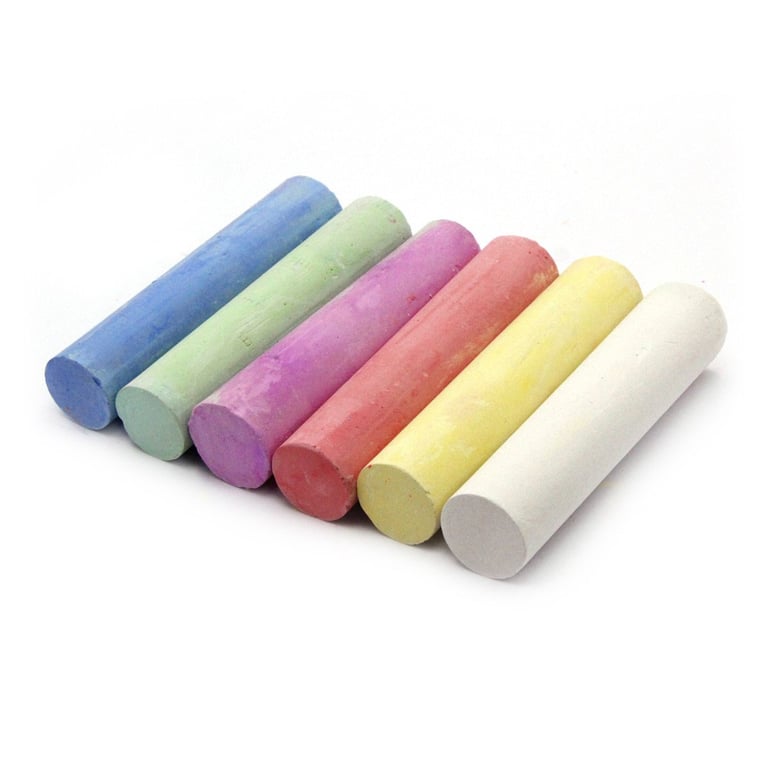 [62365001] Craie de trottoir 6 couleurs orange vert rose bleu jaune blanc