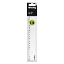 Règle cristal incolore graduée biseau bande antitache 20cm