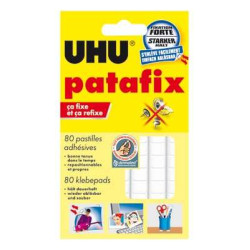 Pâte adhésive UHU patafix pastille réutilisable blanche x 80