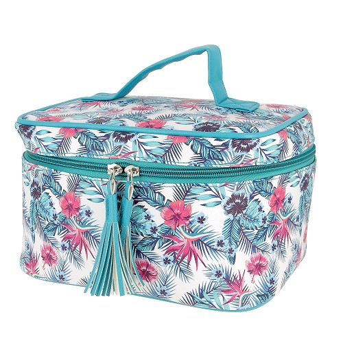 [10010] Vanity de couture care & create fleurs 2 trousses transparentes 23x20x15cm
