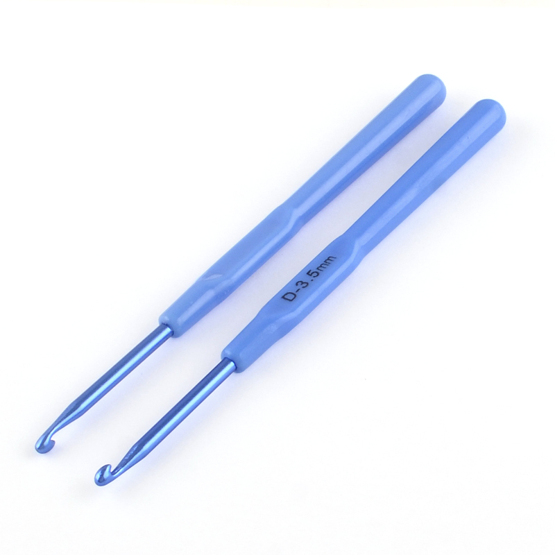 [CR3.5  TOOL-R052-03] Aiguille à crochet en aluminium, avec manche en plastique, 150 x 3.5mm