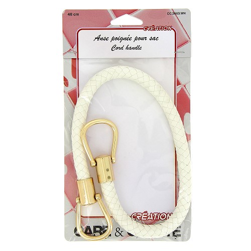 Anse poignée pour sac coloris blanc 48cm