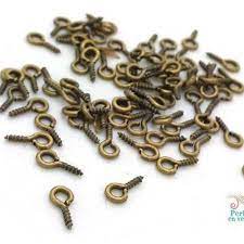 Piton en laiton bronze, piton à bord, 8x4x1mm, anneau 2mm