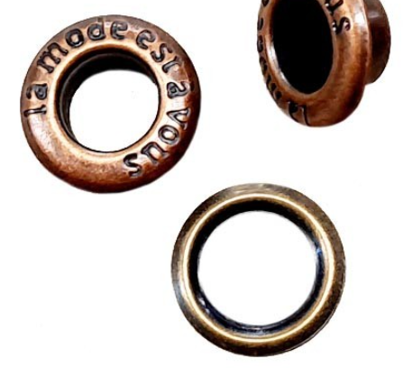 Oeillet métal 8mm gris