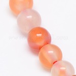 Pierre Cornaline, naturelle orange, grade A, ronde, 4mm, trou 1mm