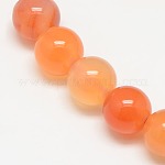Pierre Cornaline, orange naturelle, grade A, ronde, 6mm, trou 1mm