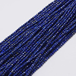 [1443  G-E351-09] Pierre Lapis Lazuli bleue, ronde, facettée, 2mm, trou 0,5mm