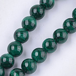 Pierre Malachite verte, grade A, ronde, 10mm, trou 1mm, l'unité