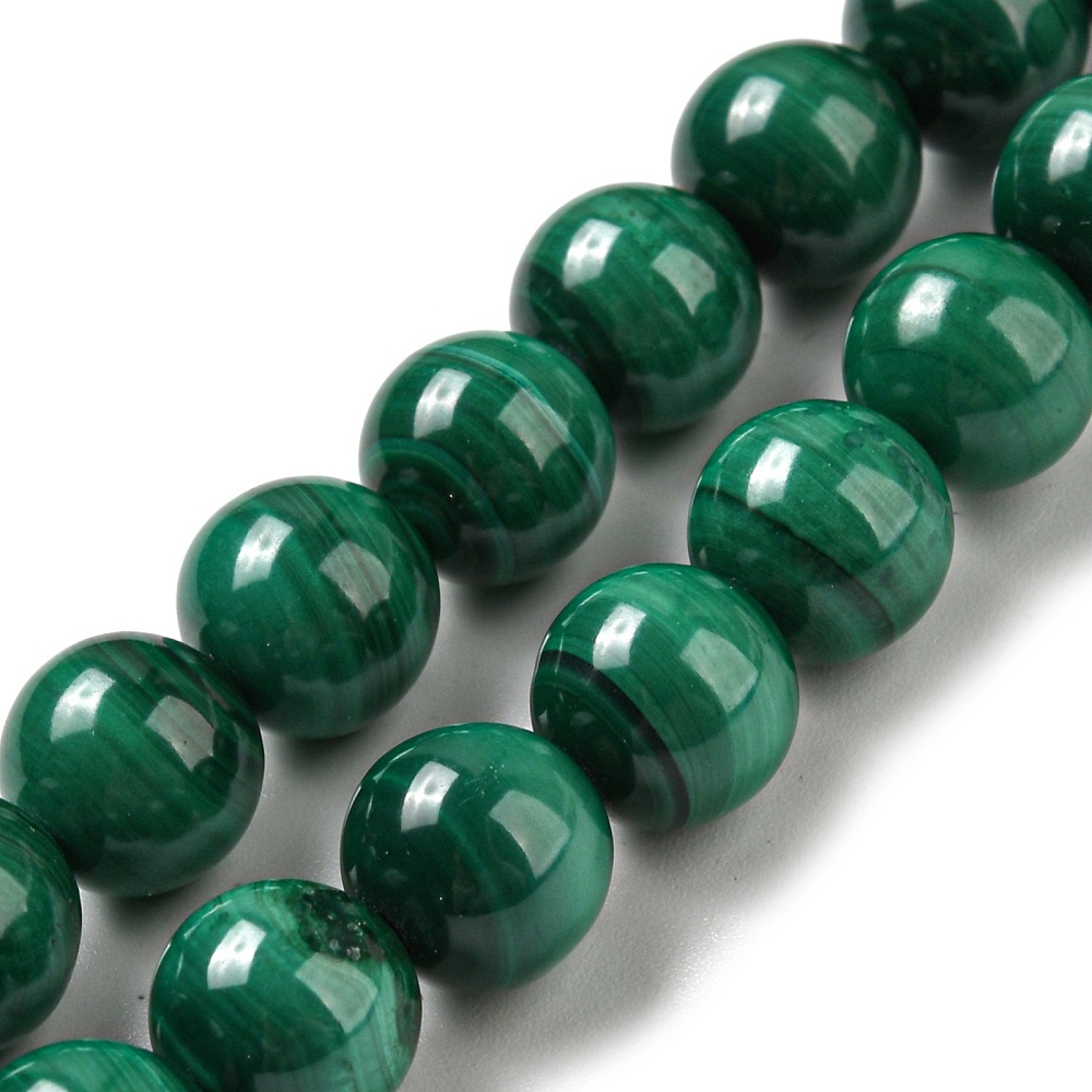Pierre Malachite naturelle verte ronde, 8mm, trou 1mm