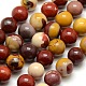 [1626  G-P062-65  G-J333-06-10mm] Pierre Mookaite, naturelle, brun clair et fonçé, ronde, 10 mm, trou 1 mm