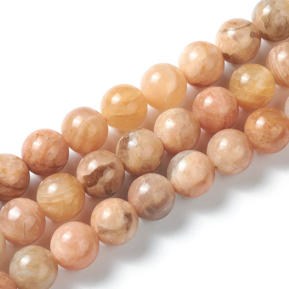 [5479 G-M373-01A] Pierre de Soleil naturelle, ronde, 10mm, trou 0,5mm