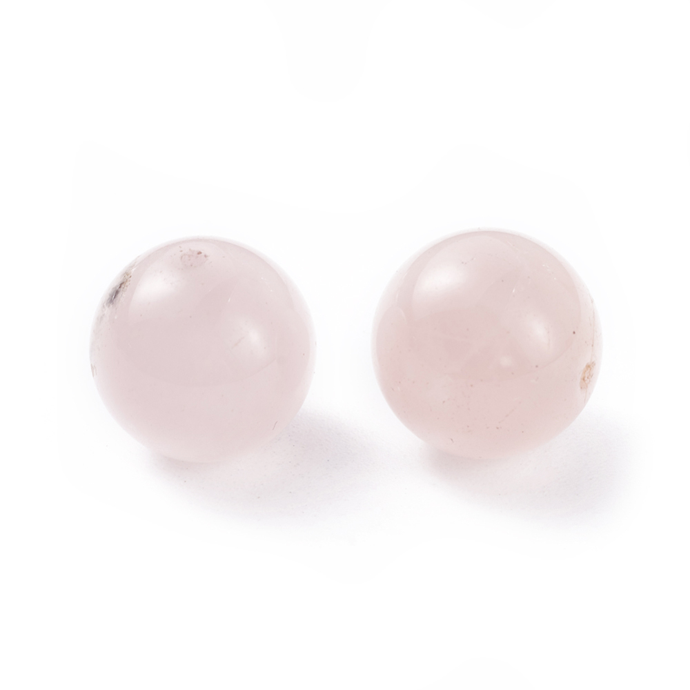 Pierre Quartz rose naturelle, ronde 12mm, trou 1,5mm, l'unité