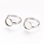 Bague réglable pour cabochon INOX, diam 17mm, plateau 12mm