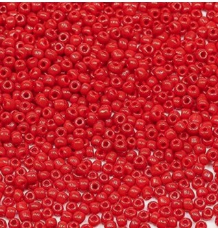 Perles de rocaille opaques taille inf. 3 mm, trou 1 mm, sachet d'env. 30 gr, Rouge