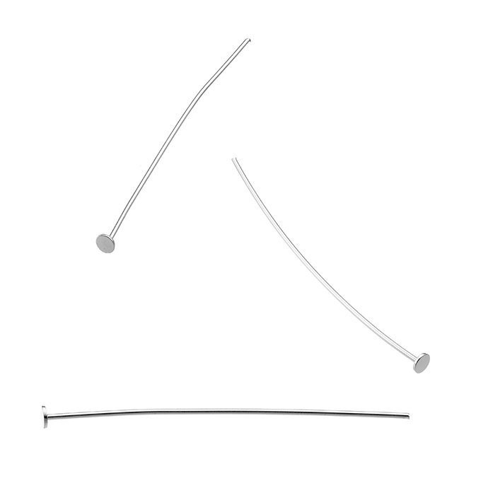 Tige clou, 30mm, métal, couleur argent clair, 10 unités