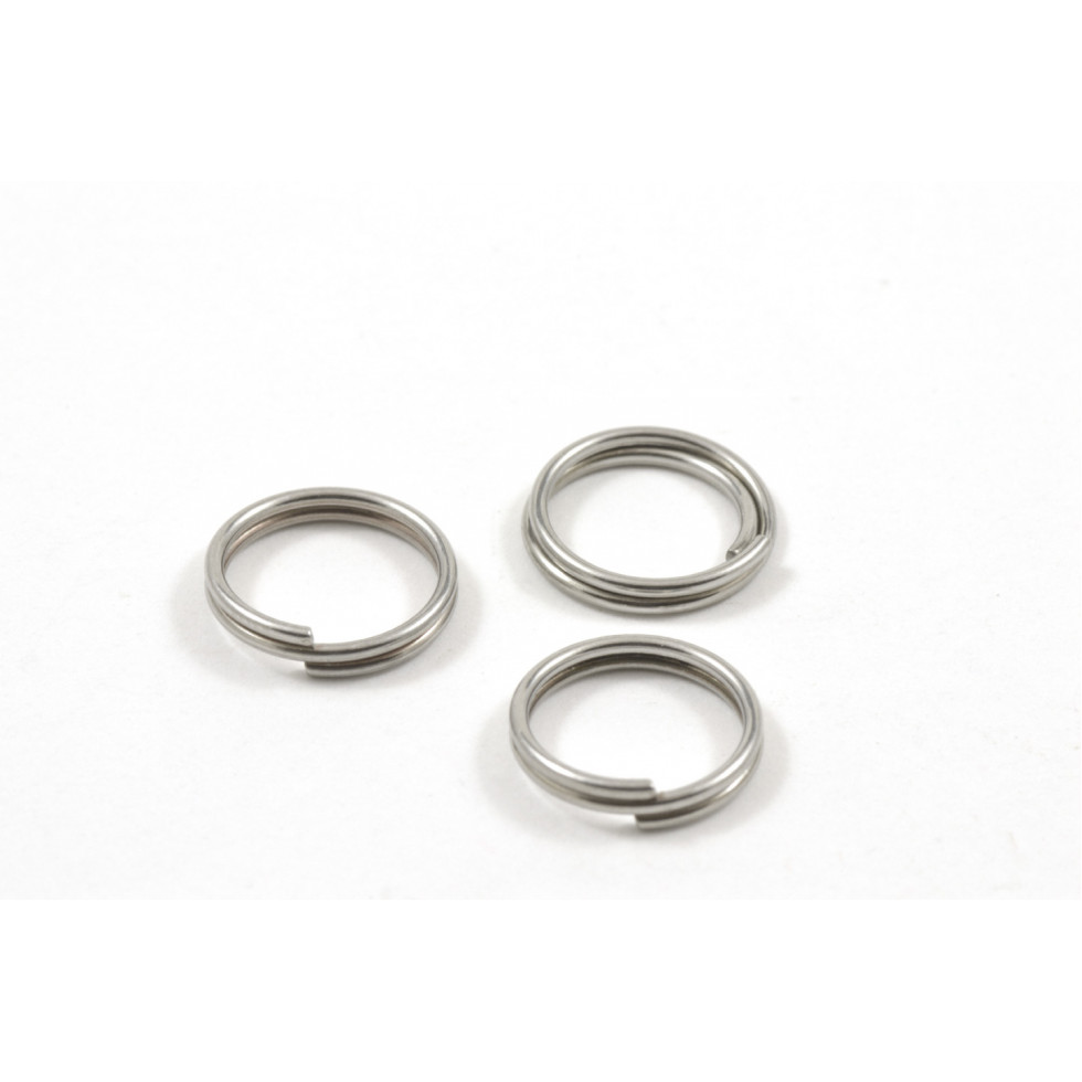 Anneau double, laiton, couleur argent, 9mm