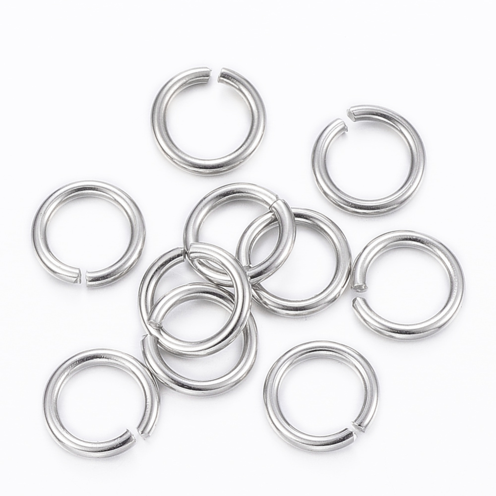 Anneau simple ouvert INOX argenté, 8x1mm, l'unité