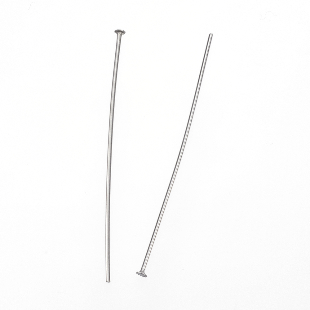 Tige INOX argenté, tête plate, 40x0,8mm, tête 1,5mm, l'unité