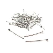Tige en argent 925, avec boule, 20x0,5mm, boule 1,5mm