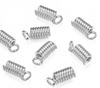 Embout de cordon, ressort, 6mm, trou 4mm