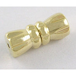 Fermoir à vis en laiton doré, 12x5mm, trou 1~1,2mm
