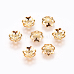 Coupelle en INOX doré, fleur, 5,5x1,2mm, trou 0,8, l'unité
