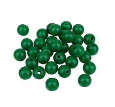 Perles en bois polies 8mm, lot de 82 pièces, couleur vert bouteille