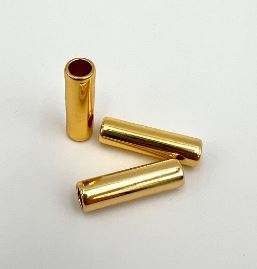Embout de cordon avec silicone, doré, long 10mm, diamètre 3mm, trou 0.5mm