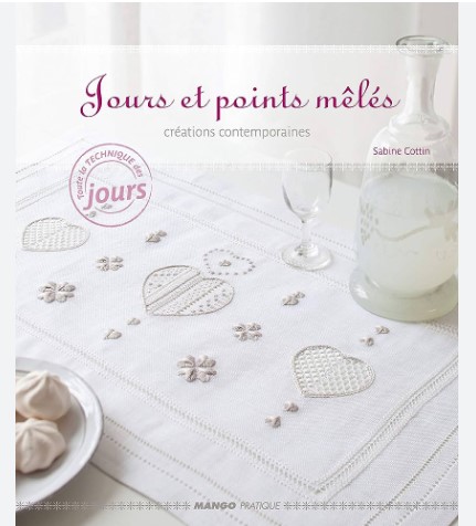 Livre "jours et points mêles", création contemporaines en jours brodés