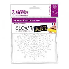 Cartes slow & art à décorer motif graphique blanc 15x15cm x 5