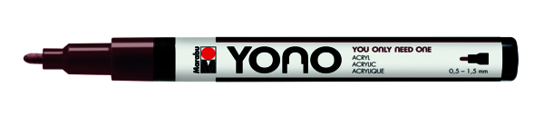 Marabu Marqueur Acrylique Yono, BRUN 285, 0,5-1,5mm