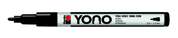 Marabu Marqueur Acrylique Yono, NOIR 073, 0,5-1,5mm