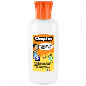 Colle blanche CLÉOPÂTRE vinyl'école, multi usage, 100ml
