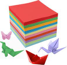Feuille papier Origami, multicolore, 10x10cm