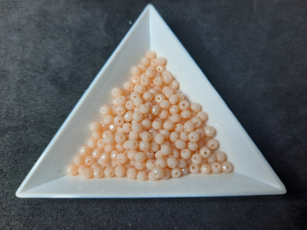 [5308] Perle briolette à facette ronde 3x3mm, trou 0,5 mm (rose)