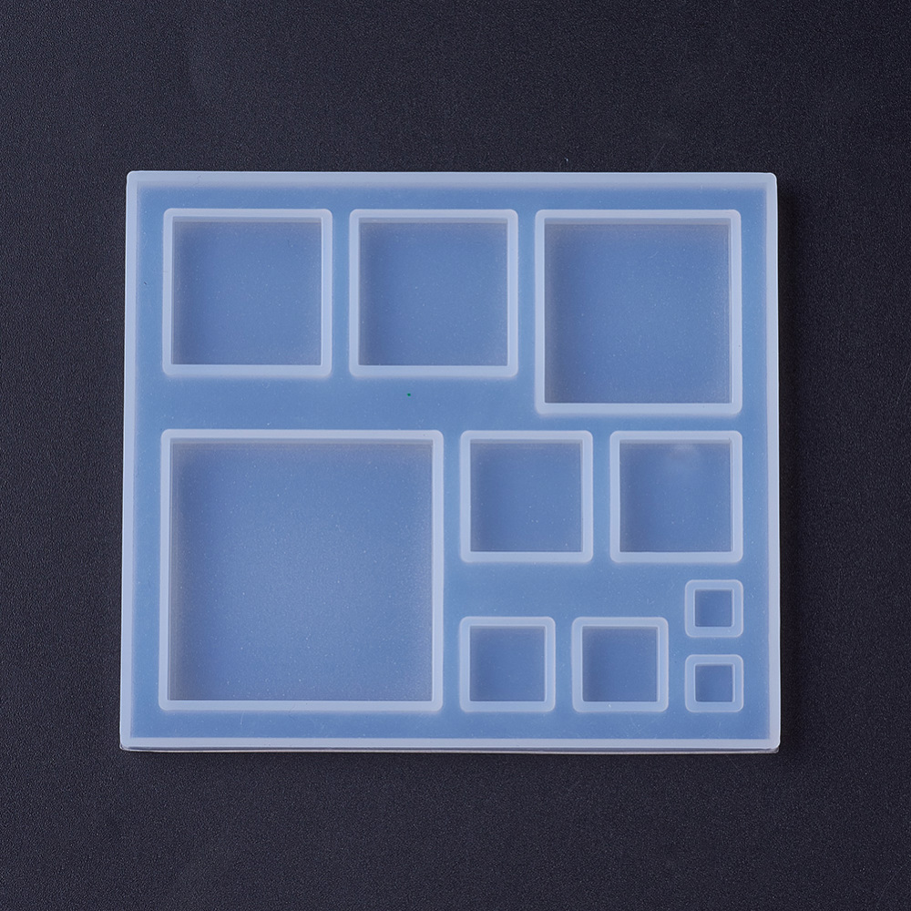 Moule en silicone, plaque pour bijoux, carré, 87x77x6,5mm, l'unité