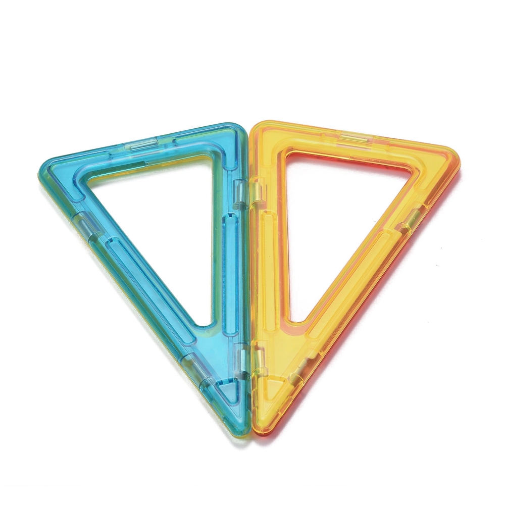 Blocs de construction magnétiques Montessori, coloris assortis, triangles 115x61mm