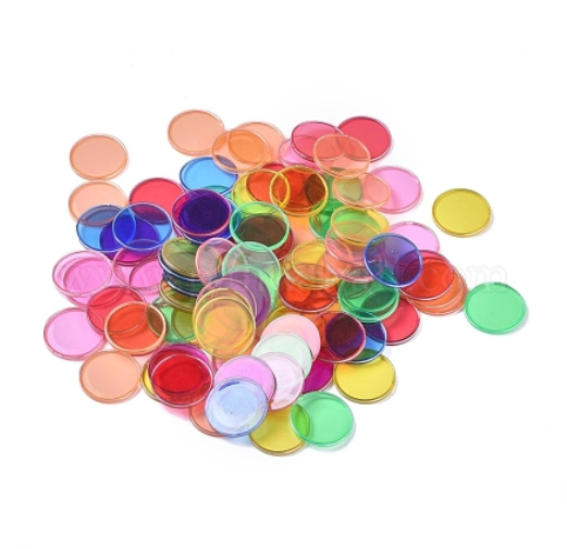Jetons de bingo, en plastique, coloris variés, 19x1.8mm, 50 pièces