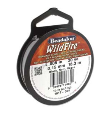 Fils de tissage noir,  0,15mm, bobine de 18m (20yd)