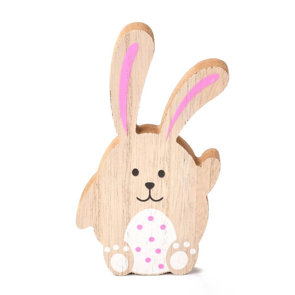 [AJEW-P087-A04] Lapin en bois, déjà peint, à personnaliser (80x12x150mm)