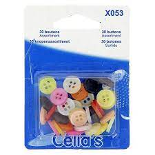 Boutons à chemises, 4 trous, multicolore, 11mm x 30