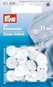 [311209] Boutons à chemises, 2 trous, blanc, 11mm x 20