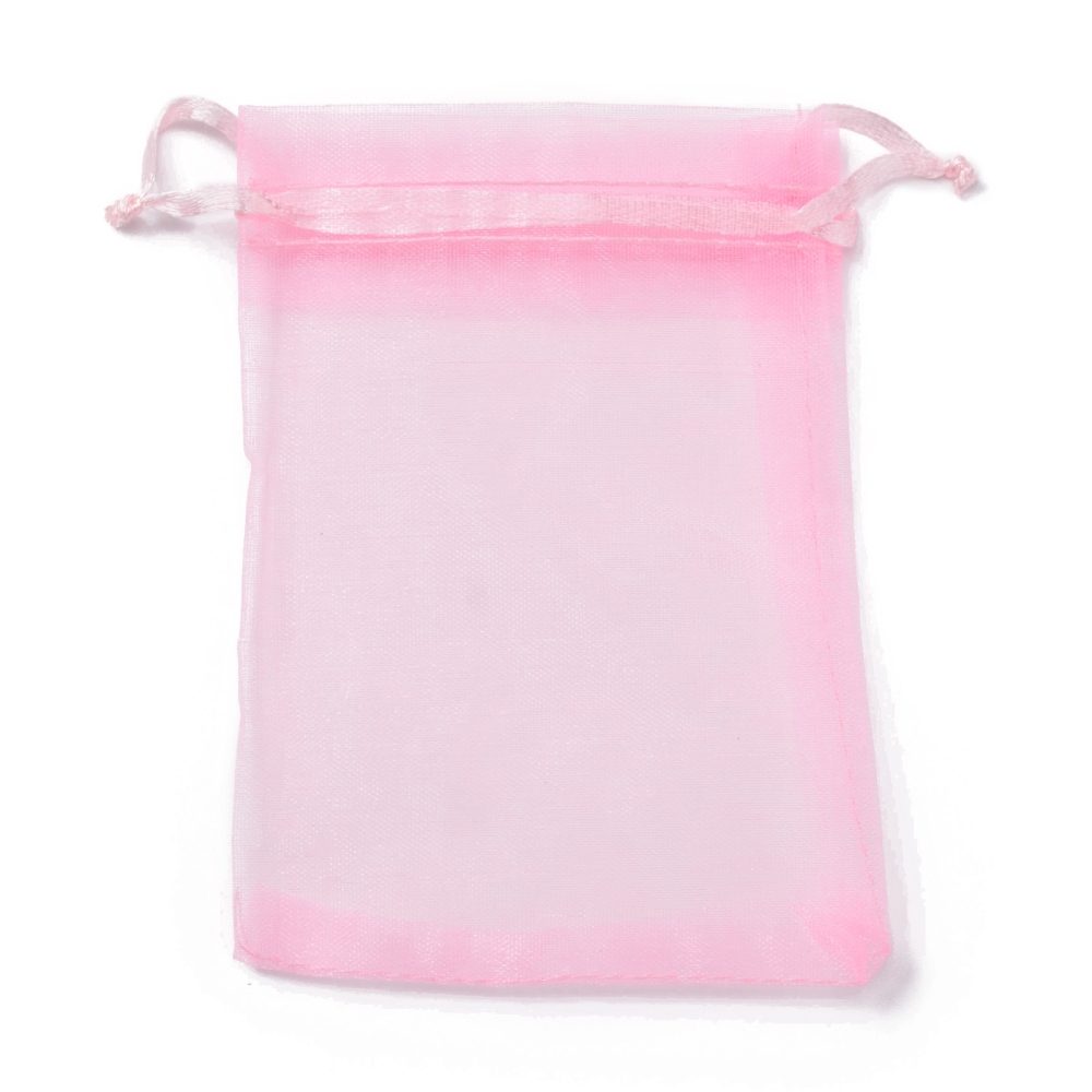 Pochette cadeau en organza, rose, 12x9 cm