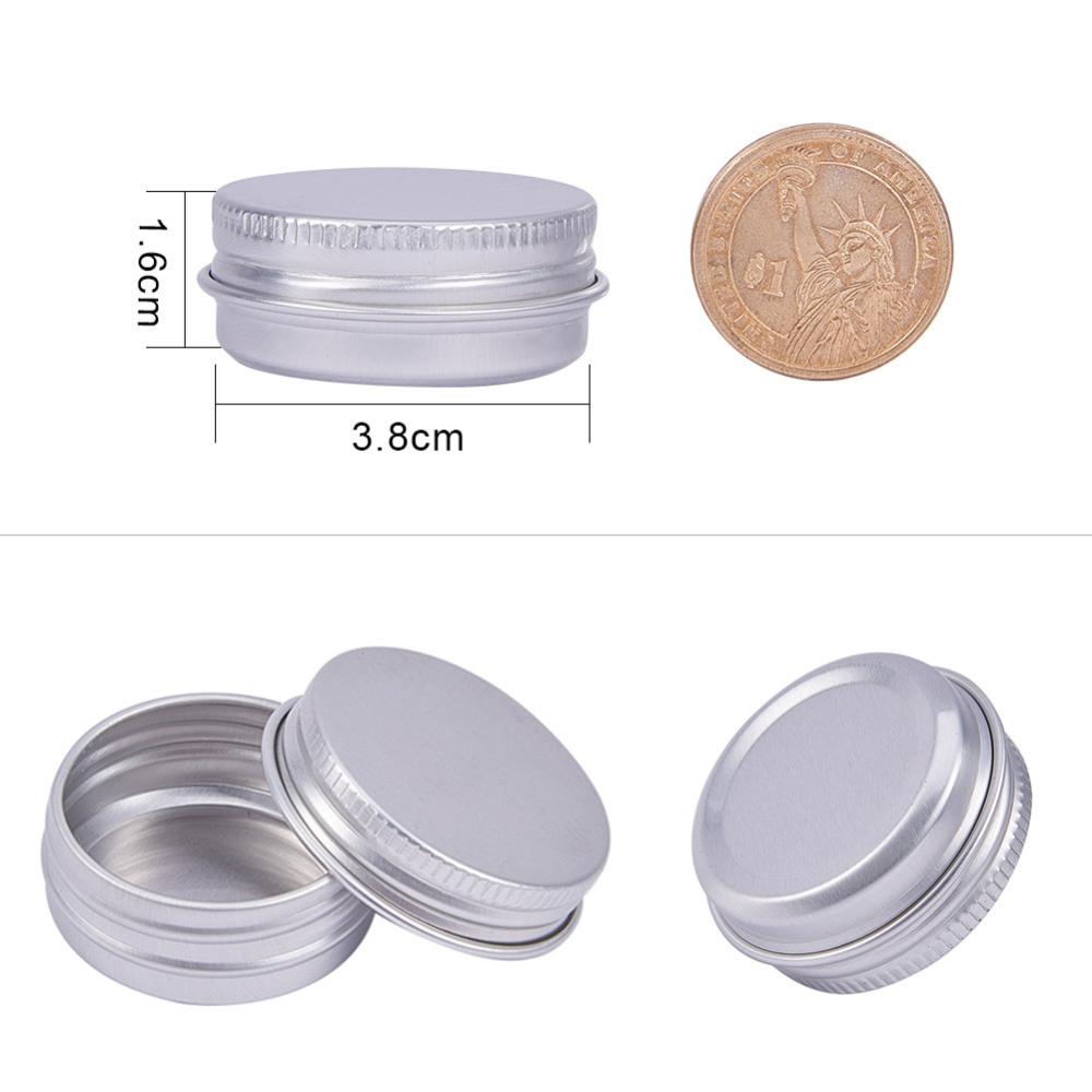 Boîte/contenant en aluminium, ronde, grise, contenance 10ml