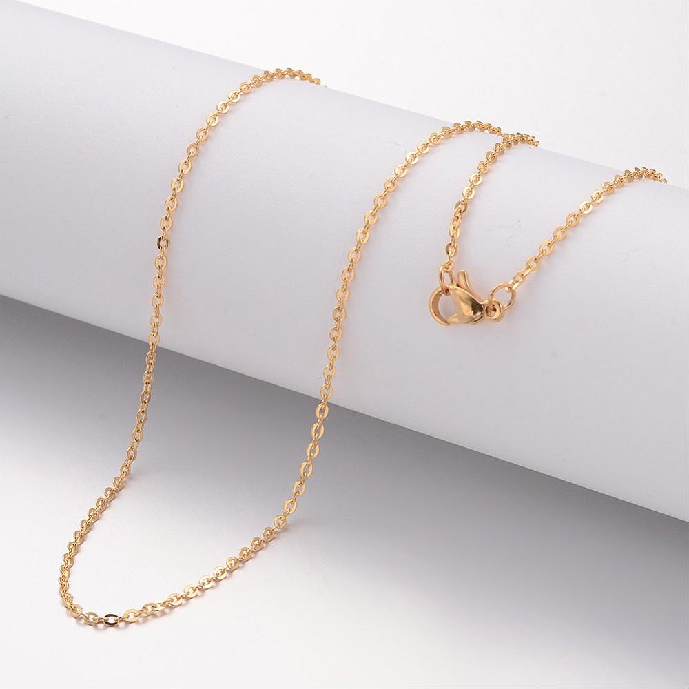 Collier chaîne INOX doré, largeur 1,5mm, longueur 45cm