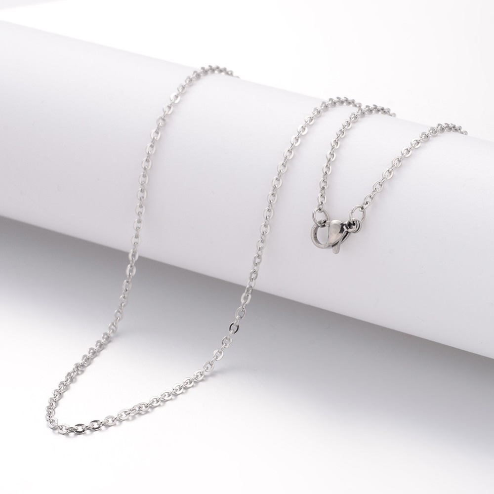 Collier chaîne INOX argenté, largeur 2mm, longueur 45cm
